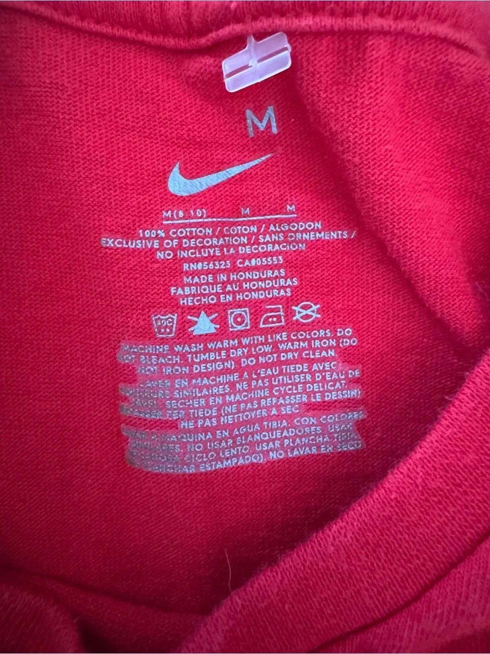 Nike Red Sox Crewneck Tee with Silver Swoosh Tag Print